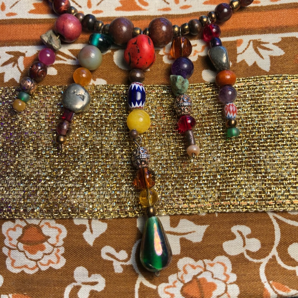 Handmade Bohemian Glass Bead Choker Necklace